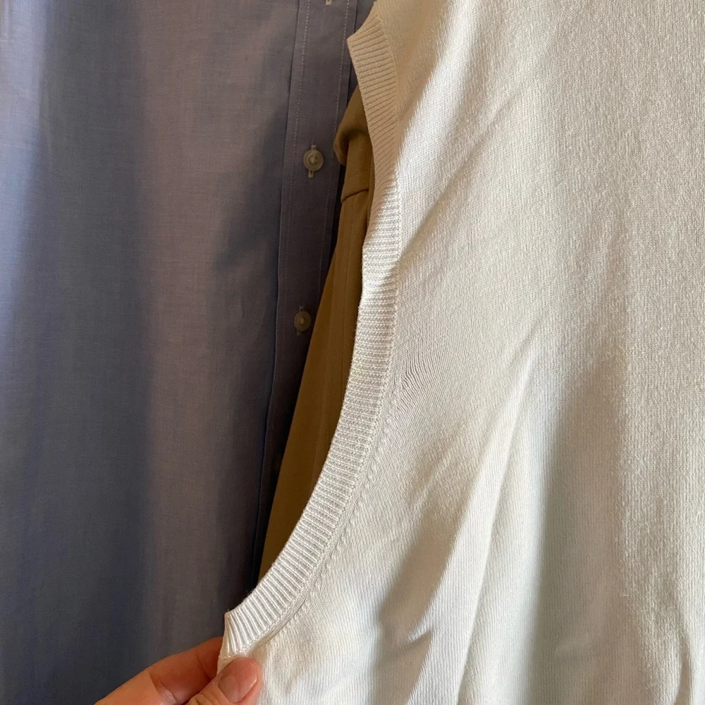 NWT Polo Ralph Lauren Cream V-Neck Vest Pima Cotton